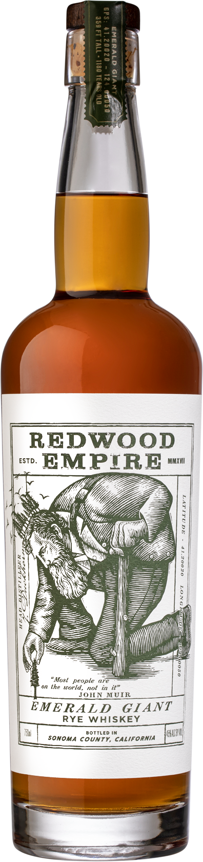 Redwood Empire Emerald Giant Rye Whiskey 750ML SG