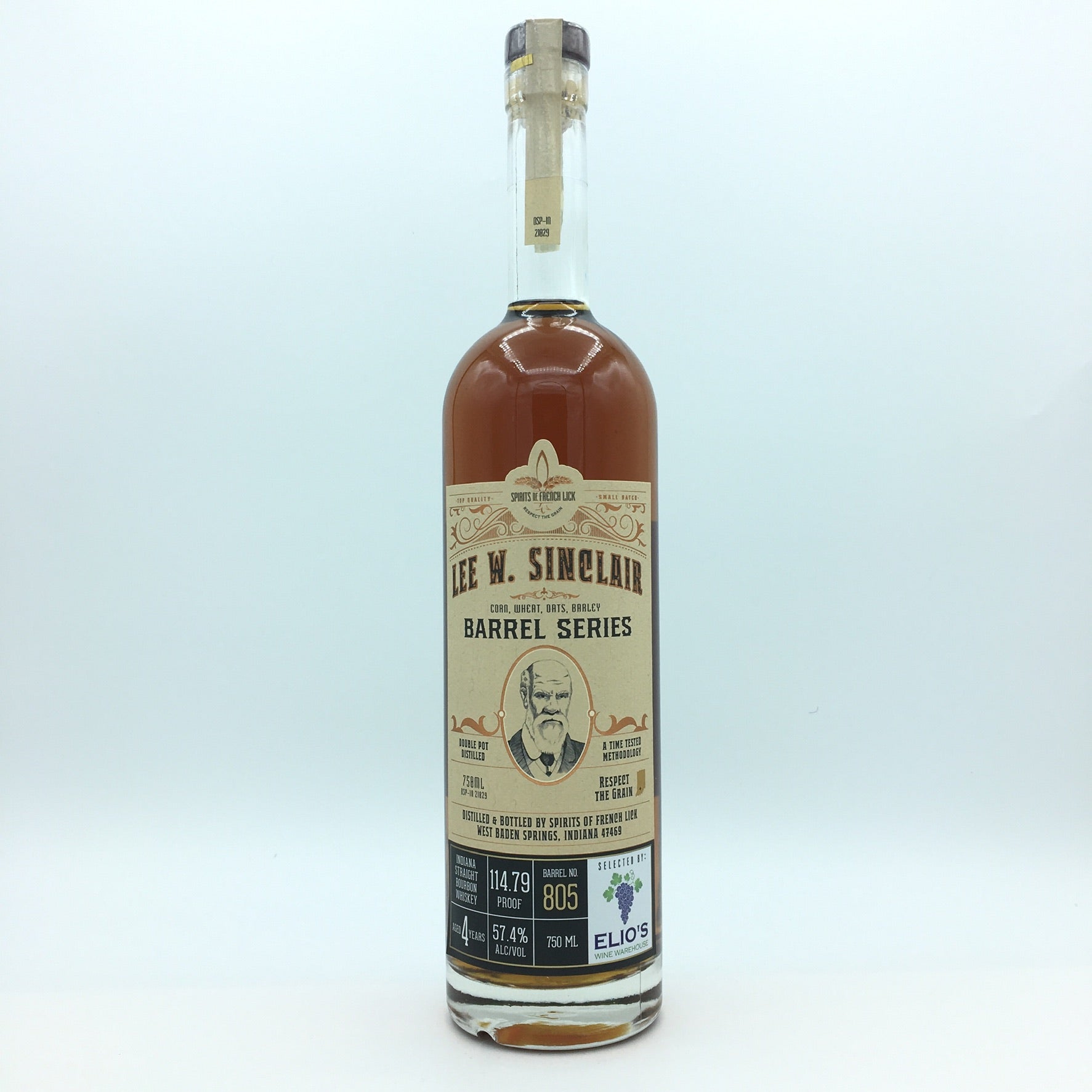 Spirit of French Lick Lee W. Sinclair Elio’s Single Barrel 750ML WU
