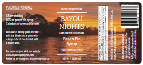 Bayou Nights Peach Pie Syrup 4OZ